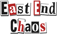 East End Chaos Logo Schriftzug Erpresser 2zeilig farbig
